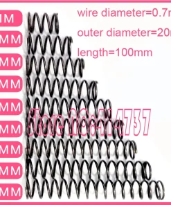 10pcs 0.7*20mm series small spot spring 0.7mm wire compression pressure springs 0.7*20*100mm