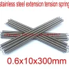 5pcs lot 0.6*10*300 0.6*mm 0.6*10mm stainless steel extension tension spring springs