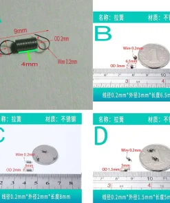 0.2mm wire Micro Small tension spring extension springs