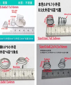 20pcs Steel conical coil spring 0.6 0.7mm wire conical sprial compression spring double conical spring