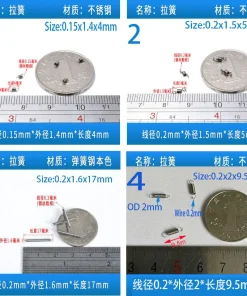 0.2mm wire stainless steel Micro Small tension spring extension springs